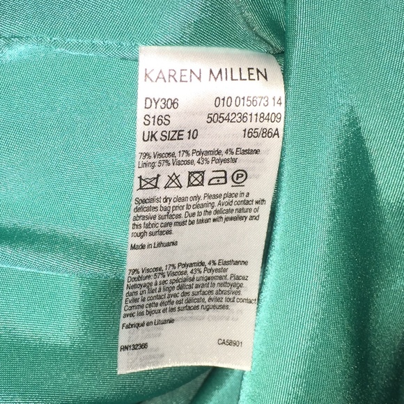 Karen Millen Neon Teal Blue Bodycon Sheath Dress - Picture 5 of 9